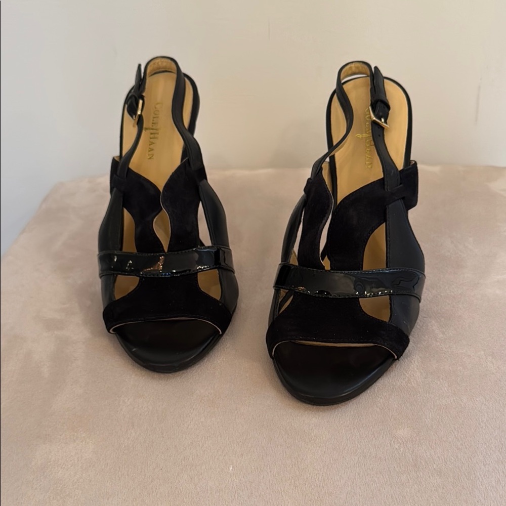Cole Haan Black Strappy Heels